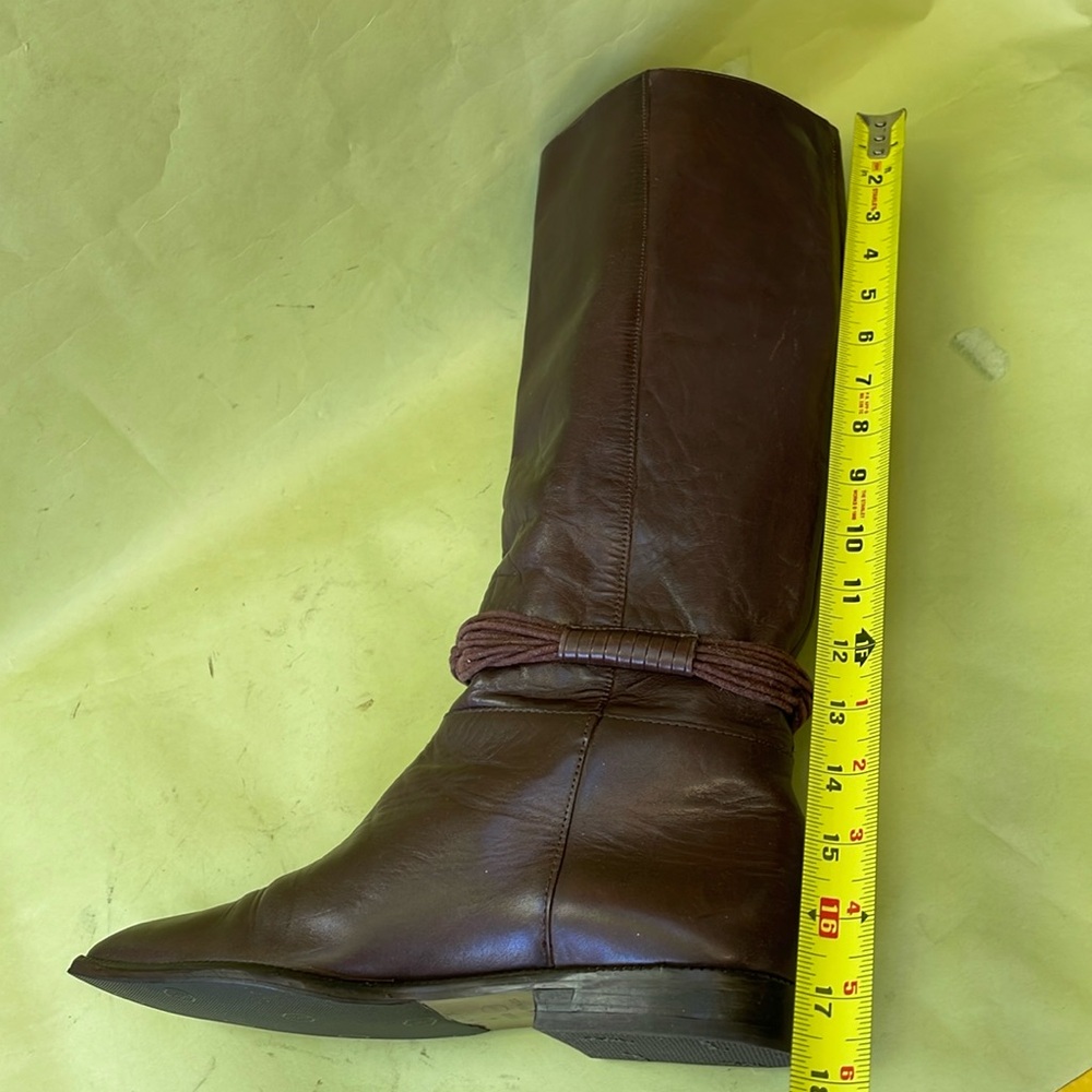 Vintage dark brown Flex distressed leather pull on riding boots - Picture 10 of 10